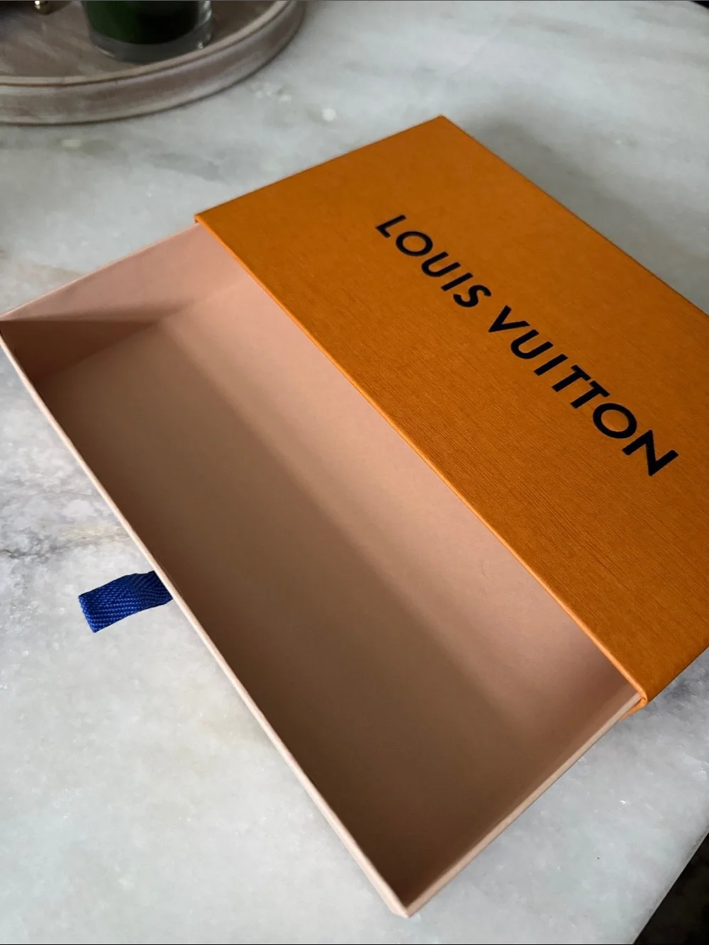 Louis Vuitton Orange Box with Navy Logo